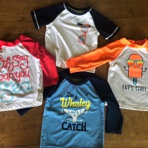 4 toddler rash guard shirts size 12 months